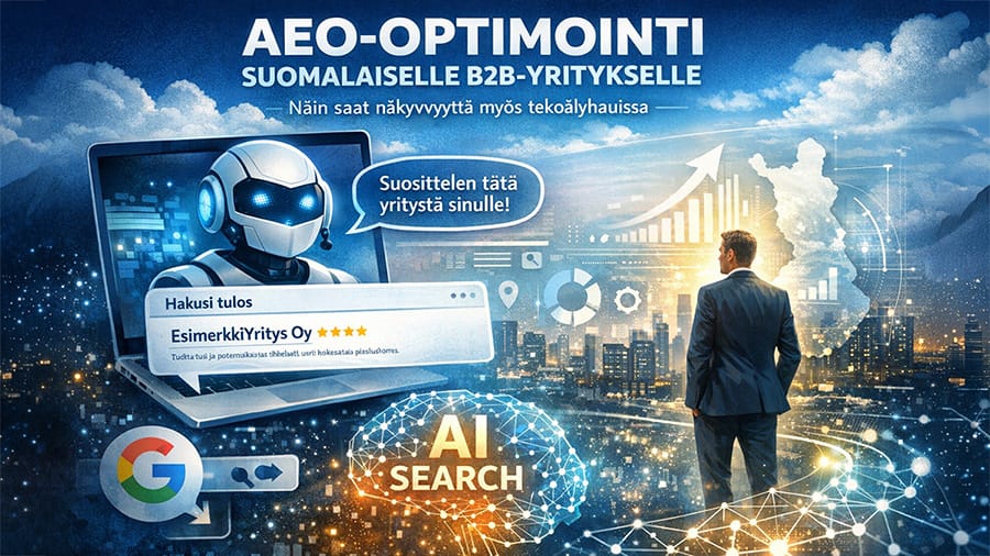 AEO-optimointi suomalaiselle B2B-yritykselle – tekoälyavustettu hakutulos ja suositus