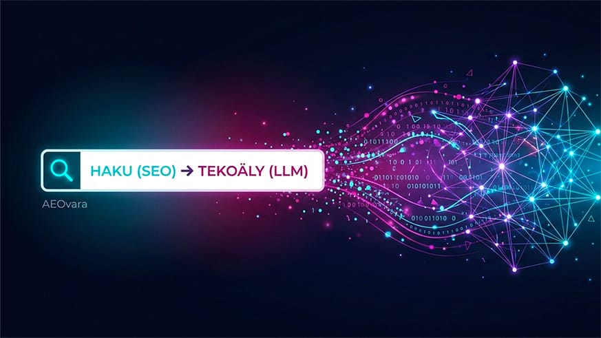 Visualisointi hybridioptimoinnista, jossa yhdistyvät tekoälyn hermoverkot ja perinteinen hakukoneoptimointi.