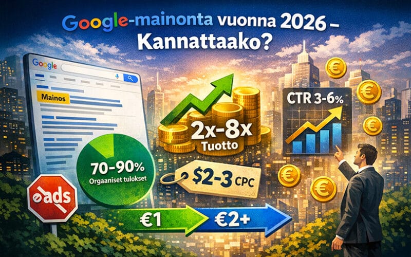 Yrityksen mainostaminen Googlessa – kannattaako Google-mainonta oikeasti vuonna 2026?