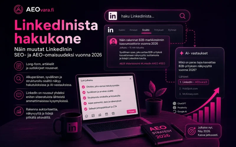 LinkedIn Hakukoneena 2026 – Näin Teet Artikkeleistasi Löydettäviä