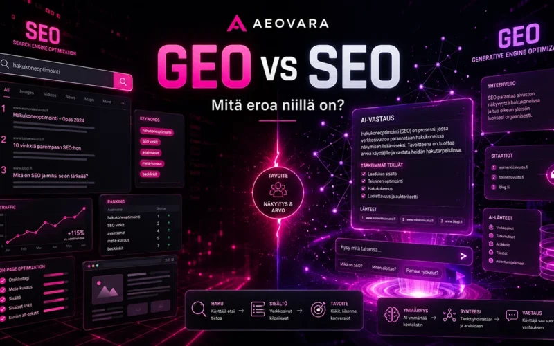 GEO vs. SEO: Mitä eroa on generatiivisella ja perinteisellä hakukoneoptimoinnilla?