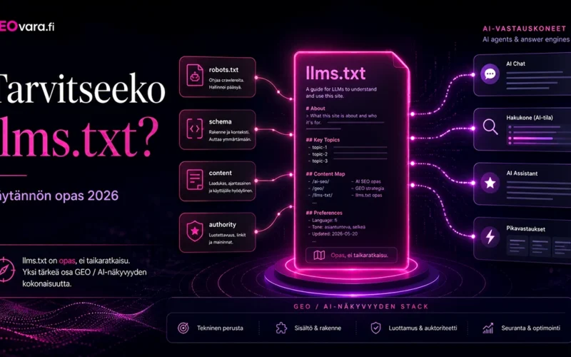 Tarvitseeko verkkosivusto llms.txt-tiedoston? — Käytännön opas 2026
