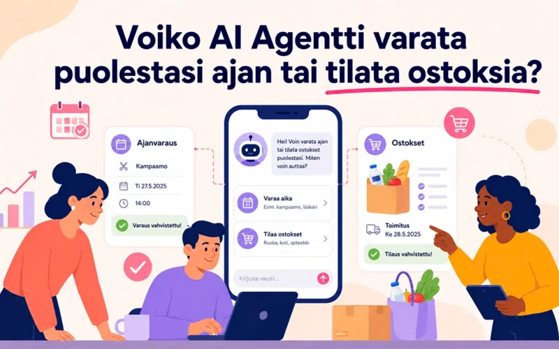 AI-agentti varaa ajan ja tilaa ostoksia käyttäjän puolesta – esimerkki tekoälyagentin käytännön toiminnasta.